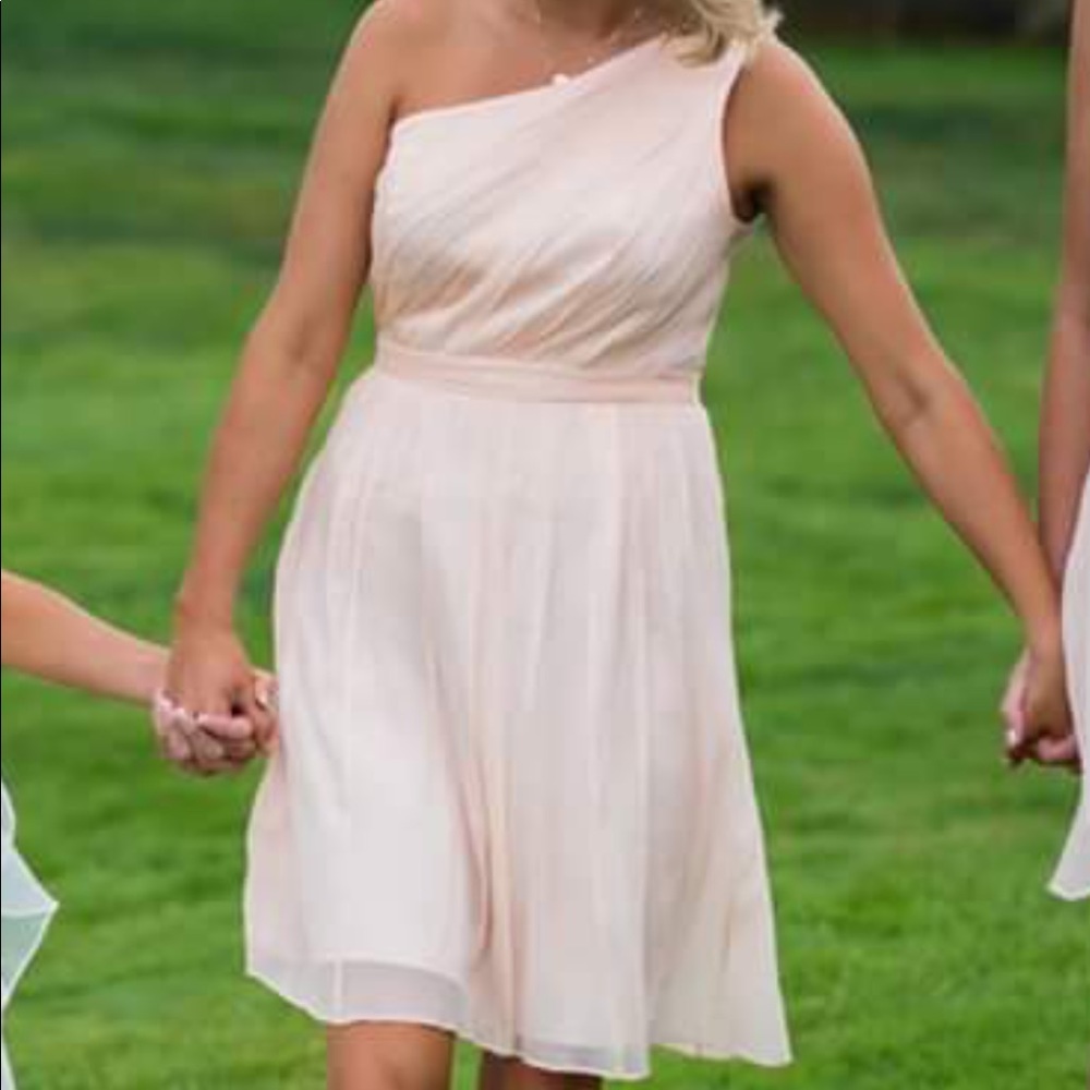 J. Crew Silk Chiffon Soft Peach Bridesmaid Dress - image 2
